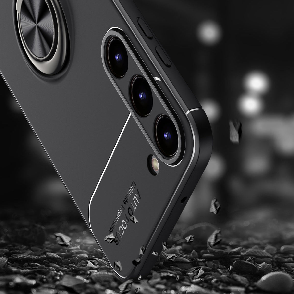 Galaxy S23 Plus Kılıf Zore Ravel Silikon Kapak Siyah-Mavi