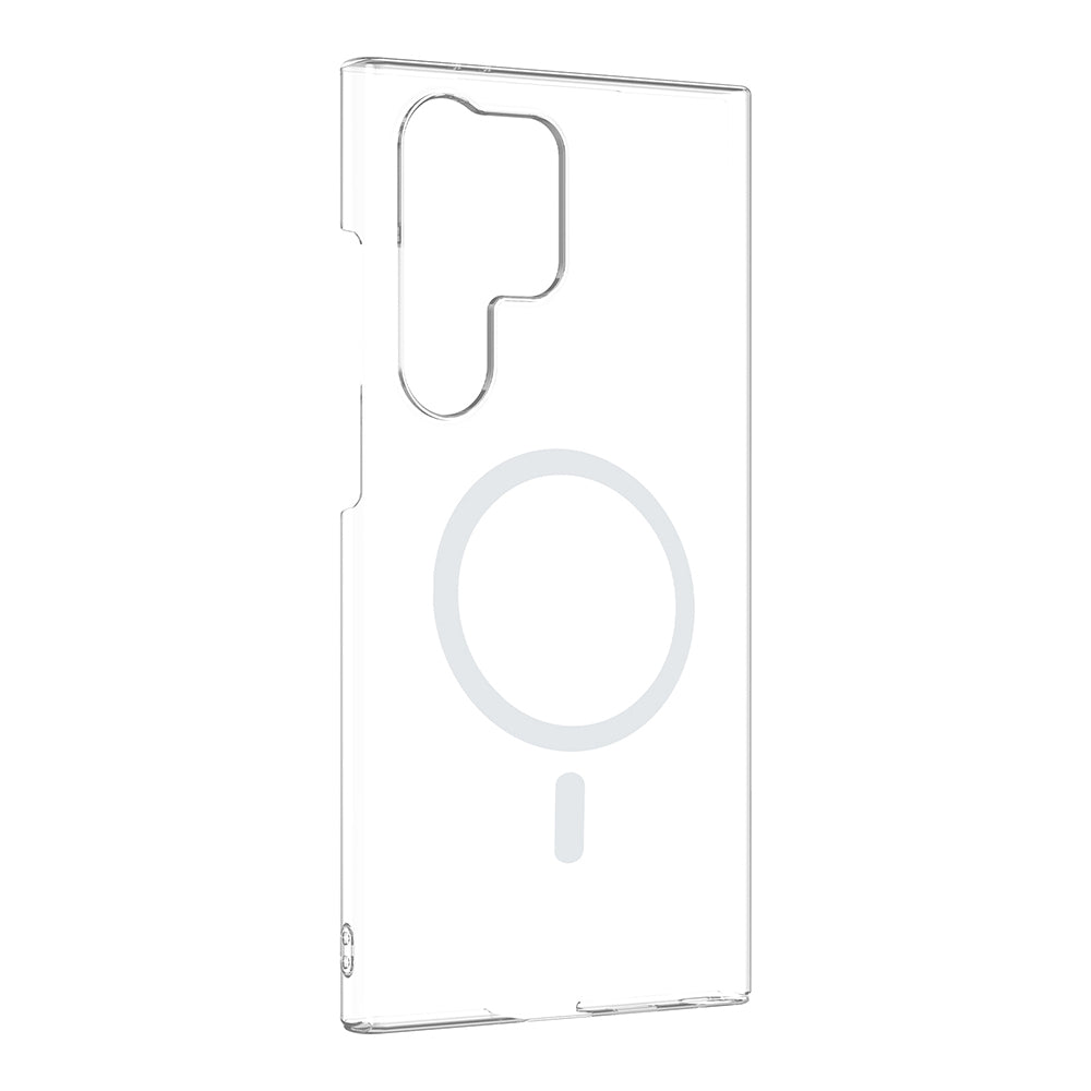 Galaxy S23 Ultra Kamera Korumalı M-Safe Şarj Özellikli Şeffaf Zore London Sert PC Kapak Şeffaf