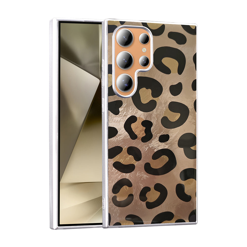 Galaxy S23 Ultra Kılıf Desenli Zore Mep Kapak Gold Leopar