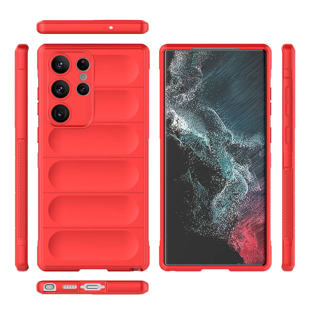 Galaxy S23 Ultra Kılıf Esnek TPU Oyuklu Arka Yüzey Tasarımlı Zore Etnik Silikon Kapak Siyah