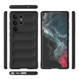 Galaxy S23 Ultra Kılıf Esnek TPU Oyuklu Arka Yüzey Tasarımlı Zore Etnik Silikon Kapak Lacivert