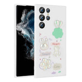 Galaxy S23 Ultra Kılıf Kabartma Figürlü Parlak Zore Toys Silikon Kapak Beyaz