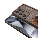 Galaxy S23 Ultra Kılıf Kamera Korumalı Baskılı Arka Yüzey Zore Klas Kapak Açık Kahve
