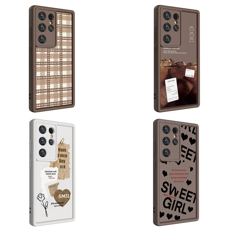 Galaxy S23 Ultra Kılıf Kamera Korumalı Baskılı Arka Yüzey Zore Klas Kapak Beyaz