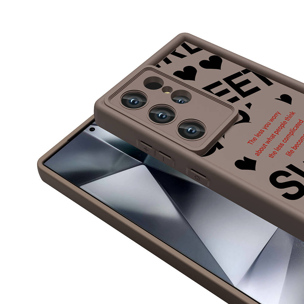 Galaxy S23 Ultra Kılıf Kamera Korumalı Baskılı Arka Yüzey Zore Klas Kapak Beyaz