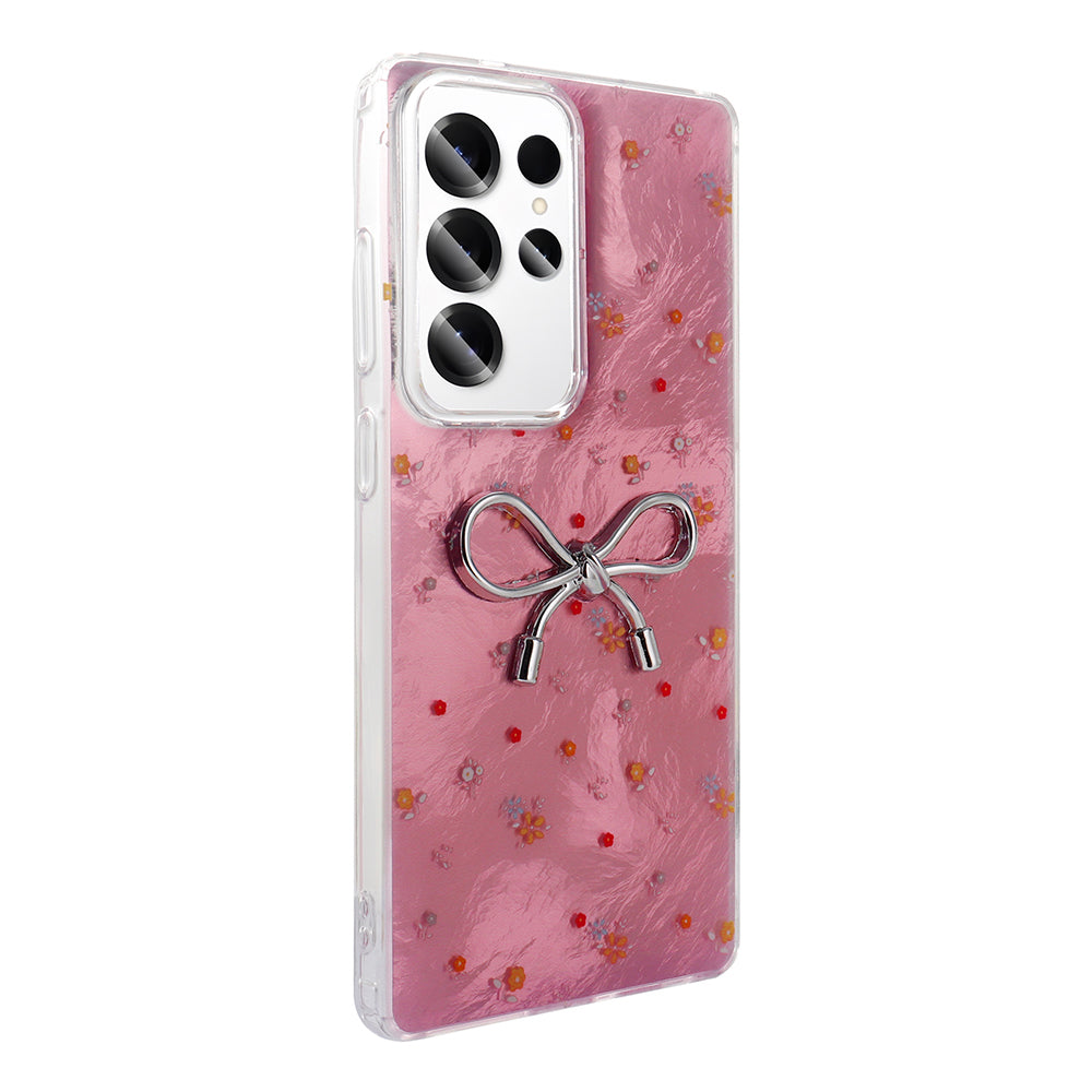 Galaxy S23 Ultra Kılıf Kamera Korumalı Figürlü Zore Ponti Silikon Kapak Açık Pembe
