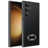 Galaxy S23 Ultra Kılıf Kamera Korumalı Logo Gösteren Zore Omega Kapak Siyah