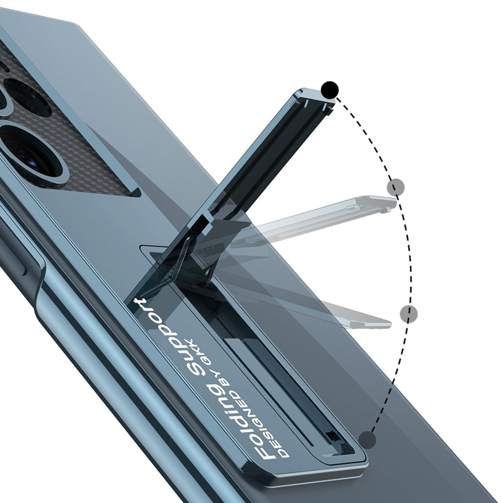 Galaxy S23 Ultra Kılıf Kamera Korumalı Şeffaf Tasarımlı Zore Lego Standlı Kapak Mor