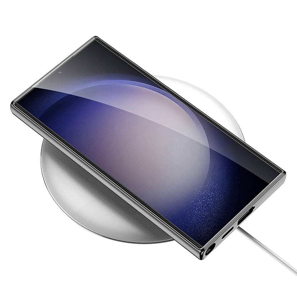 Galaxy S23 Ultra Kılıf Kamera Korumalı Suni Deri Tasarım Zore Yeni Seri Procase Kapak Titanyum-Gri