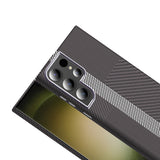 Galaxy S23 Ultra Kılıf M-safe Şarj Özellikli Karbon Fiber Görünümlü Zore Gros Kapak Siyah-Lacivert