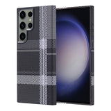Galaxy S23 Ultra Kılıf M-safe Şarj Özellikli Karbon Fiber Görünümlü Zore Nekst Kapak Gri-Siyah