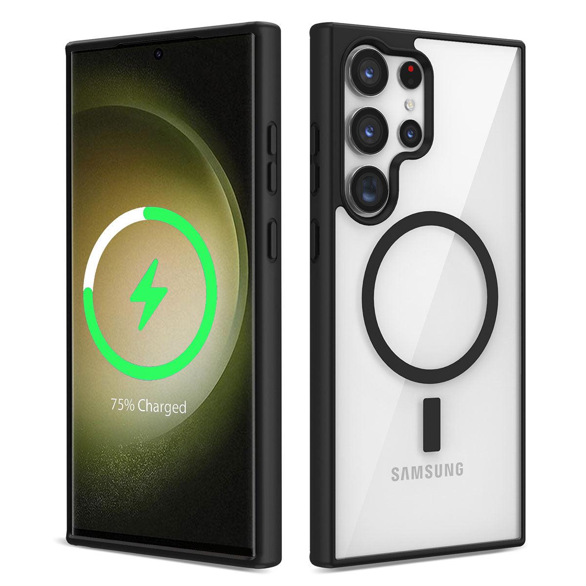 Galaxy S23 Ultra Kılıf M-safe Wireless Şarj Özellikli Silikon Zore Ege Kapak Siyah
