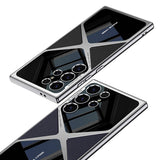 Galaxy S23 Ultra Kılıf Ultra İnce Kamera Korumalı PC + Deri Arka Yüzey Zore X-Pro Kapak Siyah