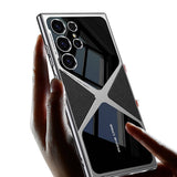Galaxy S23 Ultra Kılıf Ultra İnce Kamera Korumalı PC + Deri Arka Yüzey Zore X-Pro Kapak Siyah