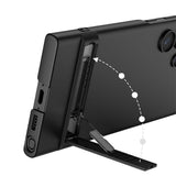 Galaxy S23 Ultra Kılıf Zore Kamera Korumalı Dikey Standlı Ays Kapak Siyah
