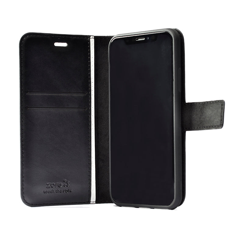 Galaxy S23 Ultra Kılıf Zore Kar Deluxe Kapaklı Kılıf Siyah