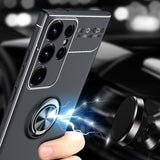 Galaxy S23 Ultra Kılıf Zore Ravel Silikon Kapak Siyah-Mavi