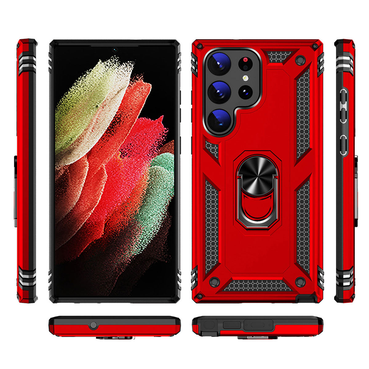 Galaxy S23 Ultra Kılıf Zore Vega Kapak Kırmızı