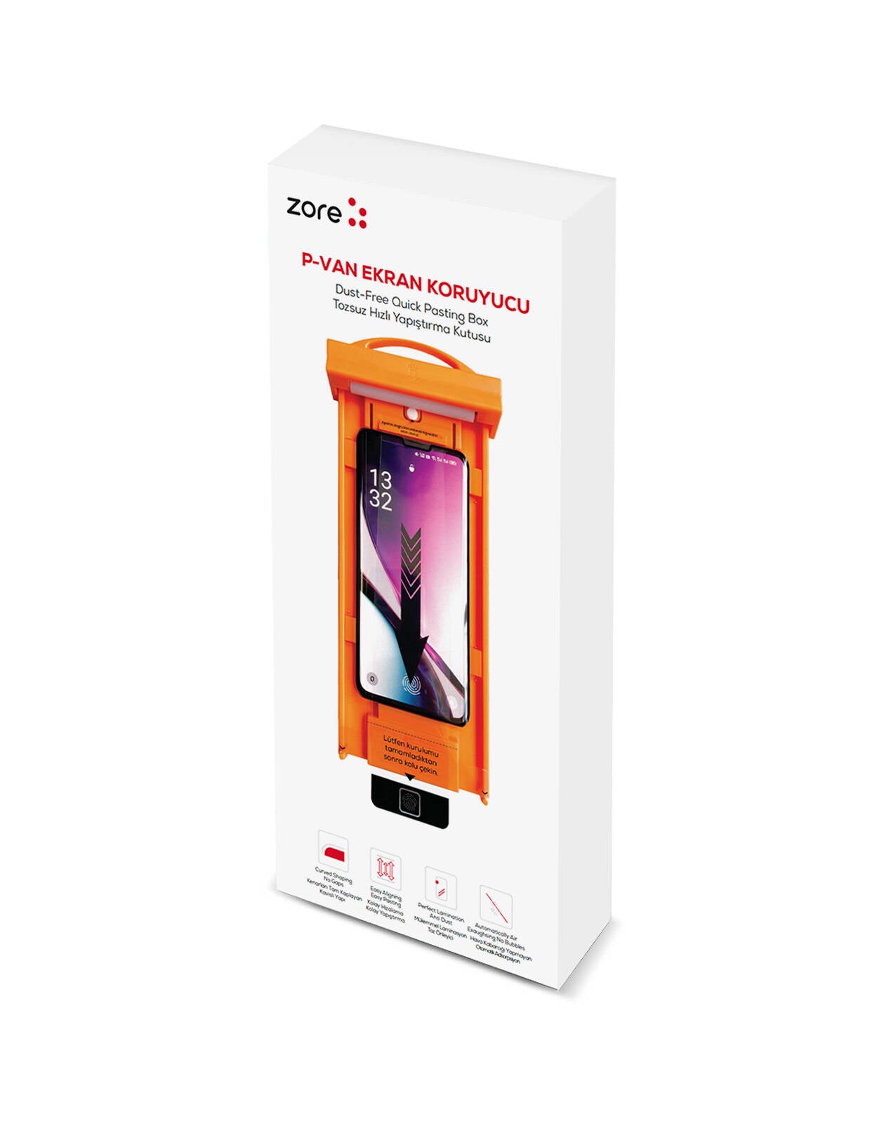 Galaxy S23 Ultra Zore Kolay Uygulama Aparatlı P-Van Cam Ekran Koruyucu Siyah