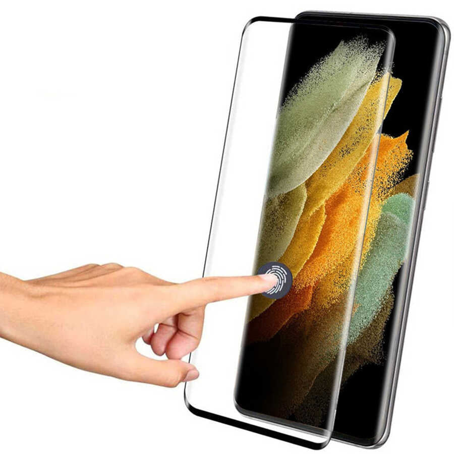 Galaxy S23 Zore Full Glue Kind Dias Cam Ekran Koruyucu Siyah