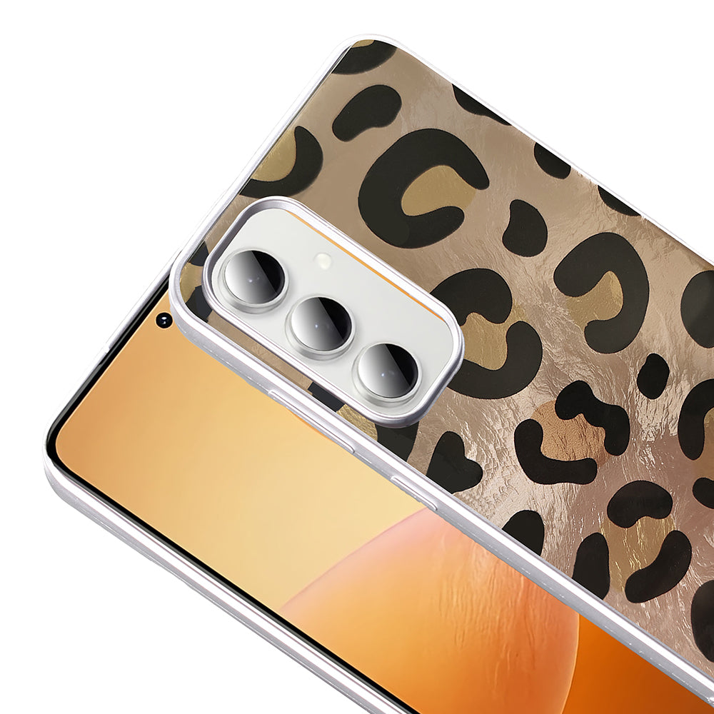 Galaxy S24 FE Kılıf Desenli Zore Mep Kapak Gold Leopar