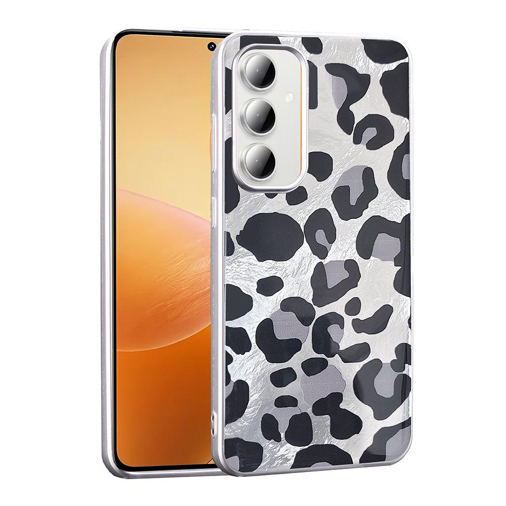 Galaxy S24 FE Kılıf Desenli Zore Mep Kapak Gri Leopar