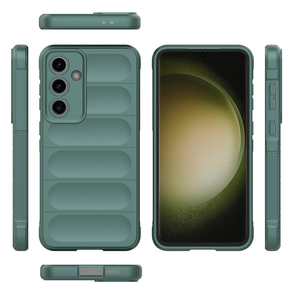 Galaxy S24 FE Kılıf Esnek TPU Oyuklu Arka Yüzey Tasarımlı Zore Etnik Silikon Kapak Lacivert