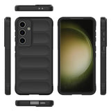 Galaxy S24 FE Kılıf Esnek TPU Oyuklu Arka Yüzey Tasarımlı Zore Etnik Silikon Kapak Lacivert