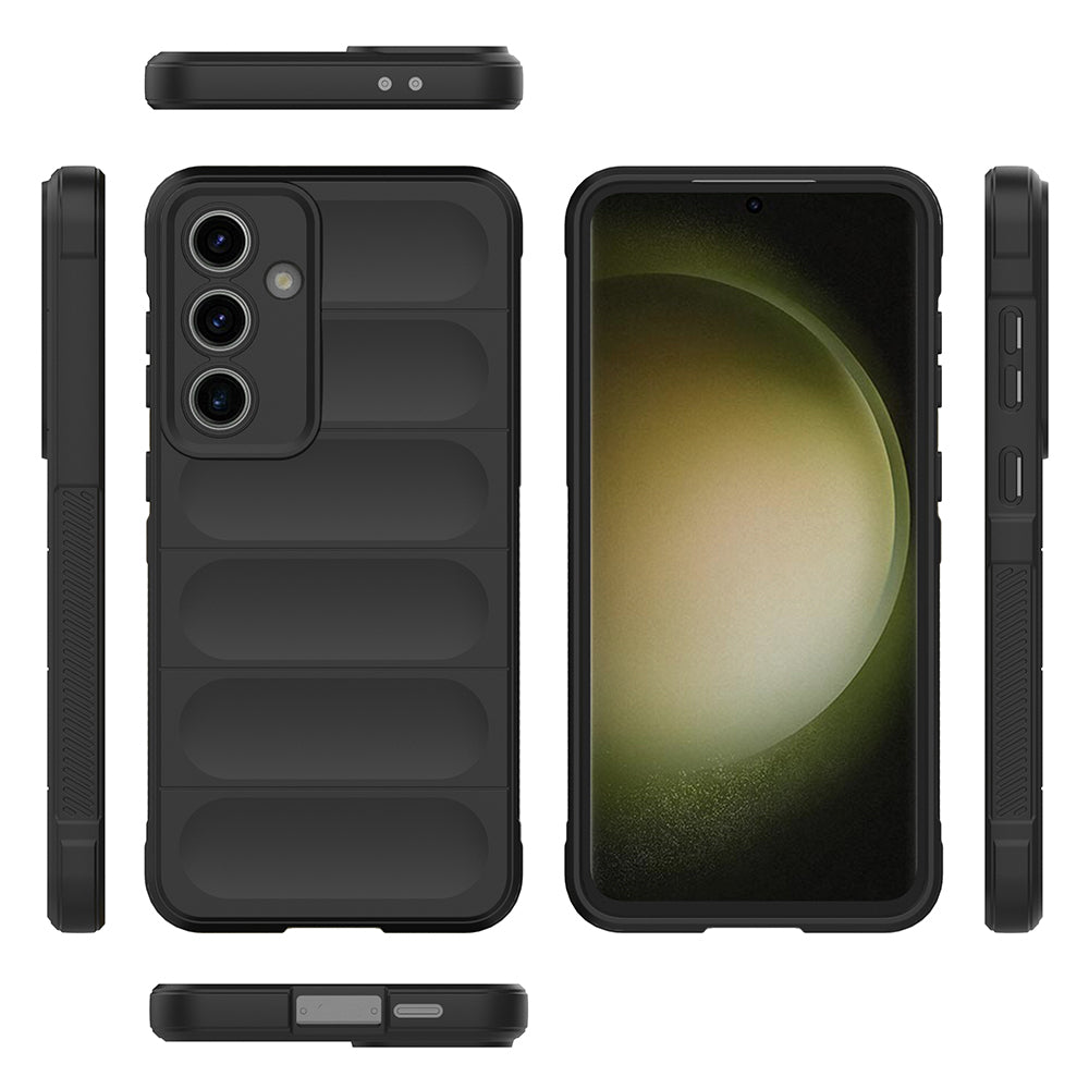 Galaxy S24 FE Kılıf Esnek TPU Oyuklu Arka Yüzey Tasarımlı Zore Etnik Silikon Kapak Lacivert