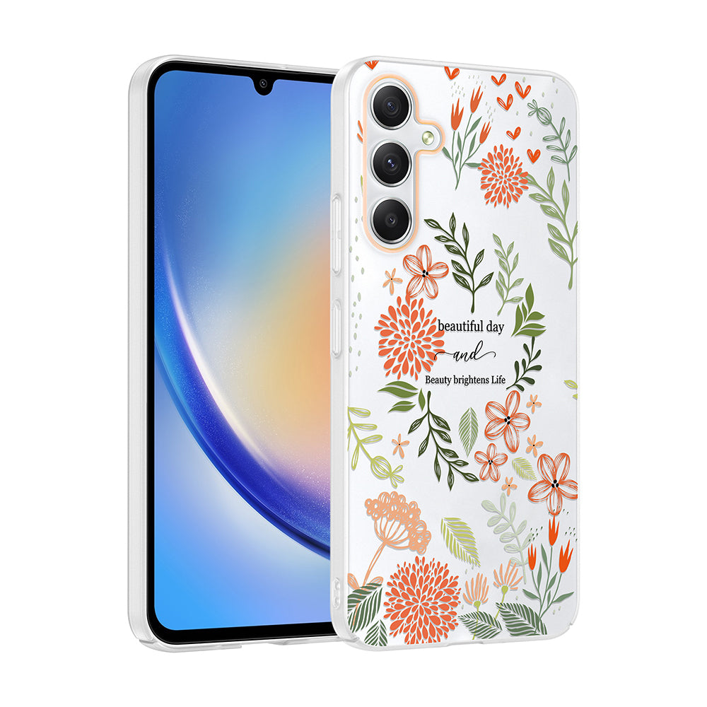 Galaxy S24 FE Kılıf Kamera Korumalı Desenli Zore Klip Kapak Beautiful