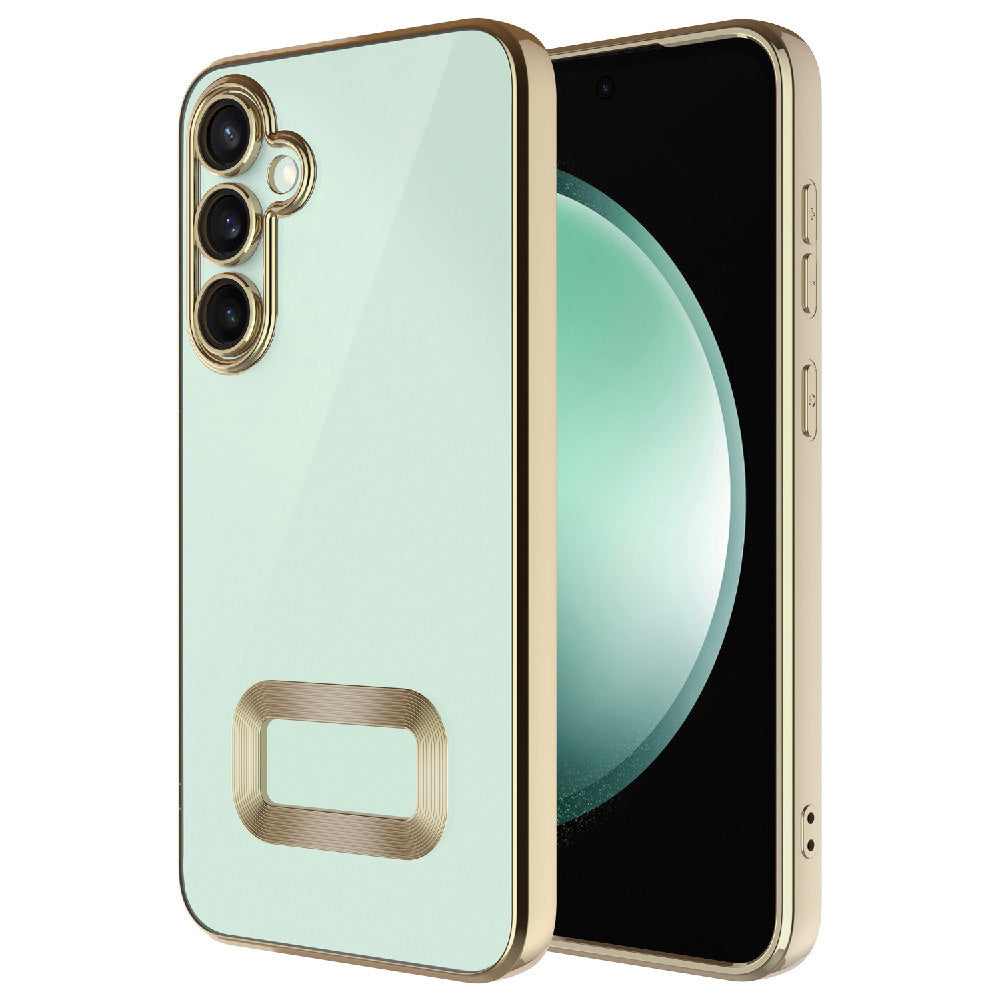 Galaxy S24 FE Kılıf Kamera Korumalı Logo Gösteren Zore Omega Kapak Sierra Mavi