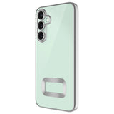 Galaxy S24 FE Kılıf Kamera Korumalı Logo Gösteren Zore Omega Kapak Gümüş