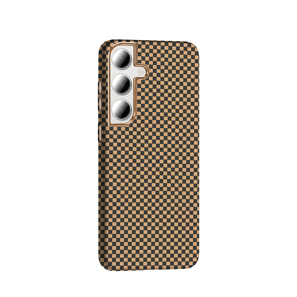 Galaxy S24 FE Kılıf M-safe Şarj Özellikli Karbon Fiber Görünümlü Zore Gros Kapak Lacivert