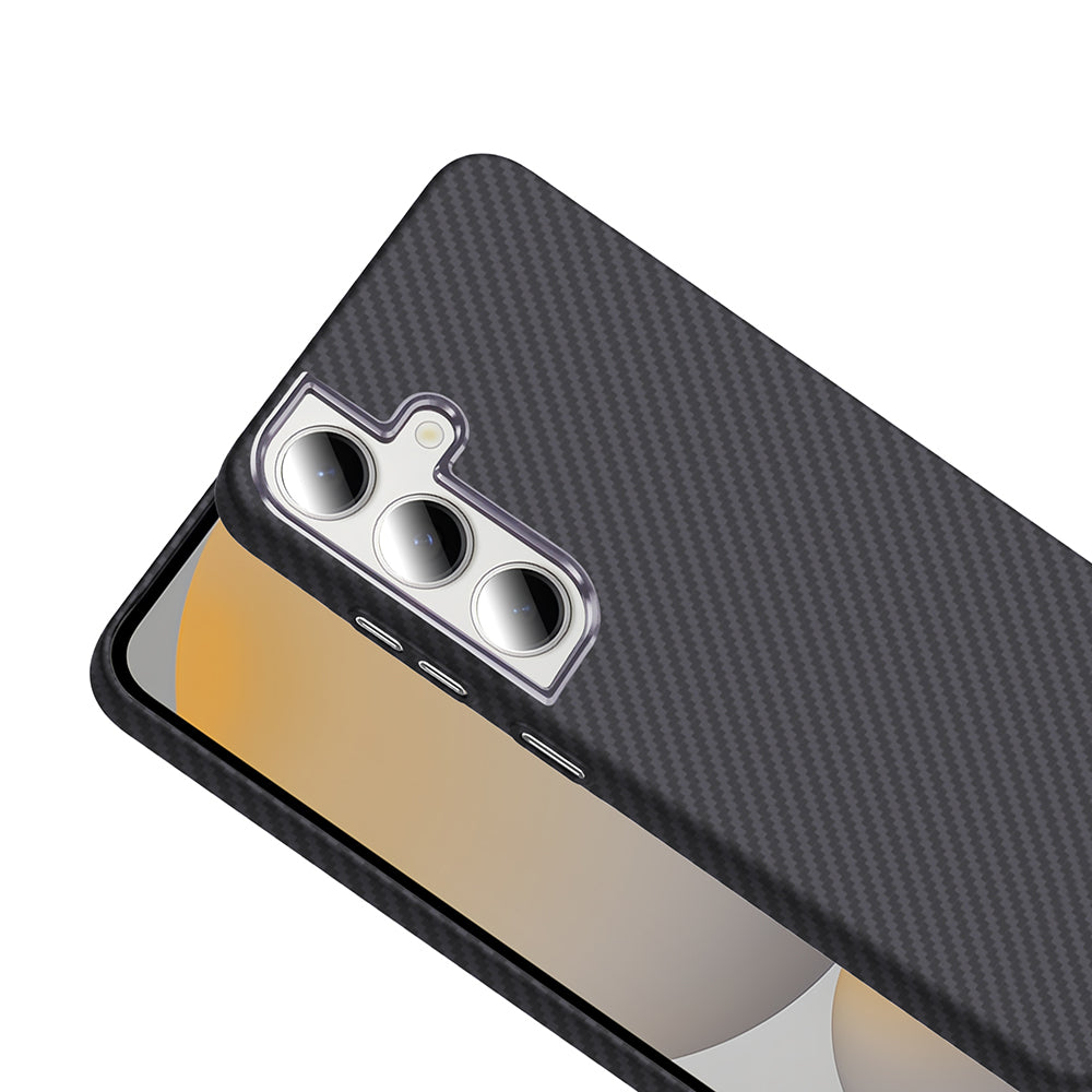 Galaxy S24 FE Kılıf M-safe Şarj Özellikli Karbon Fiber Görünümlü Zore Gros Kapak Siyah