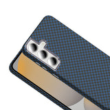 Galaxy S24 FE Kılıf M-safe Şarj Özellikli Karbon Fiber Görünümlü Zore Gros Kapak Lacivert