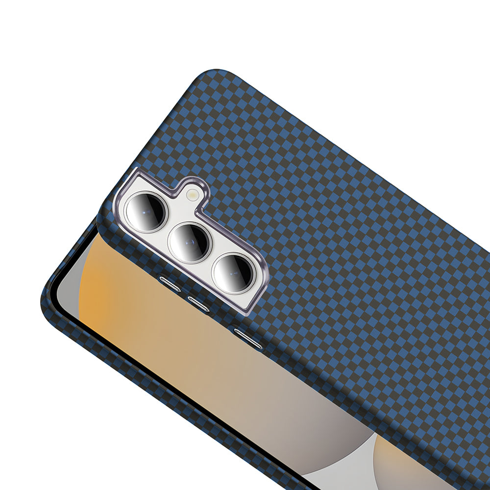 Galaxy S24 FE Kılıf M-safe Şarj Özellikli Karbon Fiber Görünümlü Zore Gros Kapak Desert Titanyum