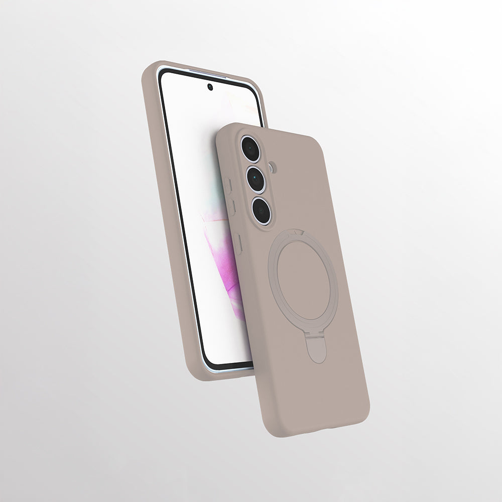 Galaxy S24 FE Kılıf M-safe Şarj Özellikli Standlı Zore Samara Kapak Siyah
