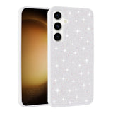 Galaxy S24 FE Kılıf Parlak Taşlı Tasarım Zore Pırlanta Kapak Beyaz