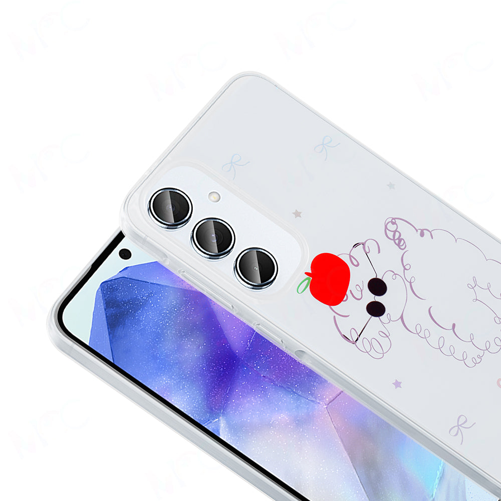 Galaxy S24 FE Kılıf Şeffaf Figürlü Zore Folk Sert Kapak Kalp