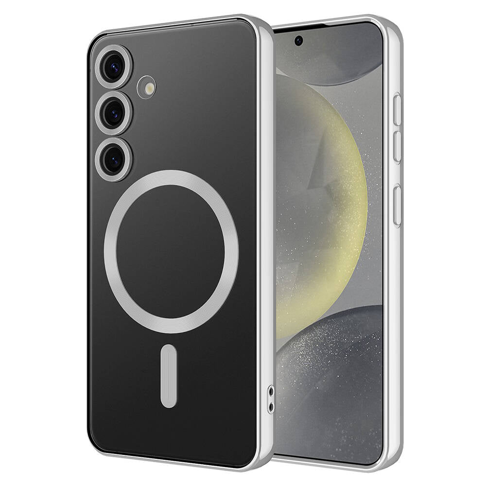 Galaxy S24 Kılıf Kamera Korumalı M-safe Wireless Şarj Özellikli Zore Demre Kapak Koyu Yeşil