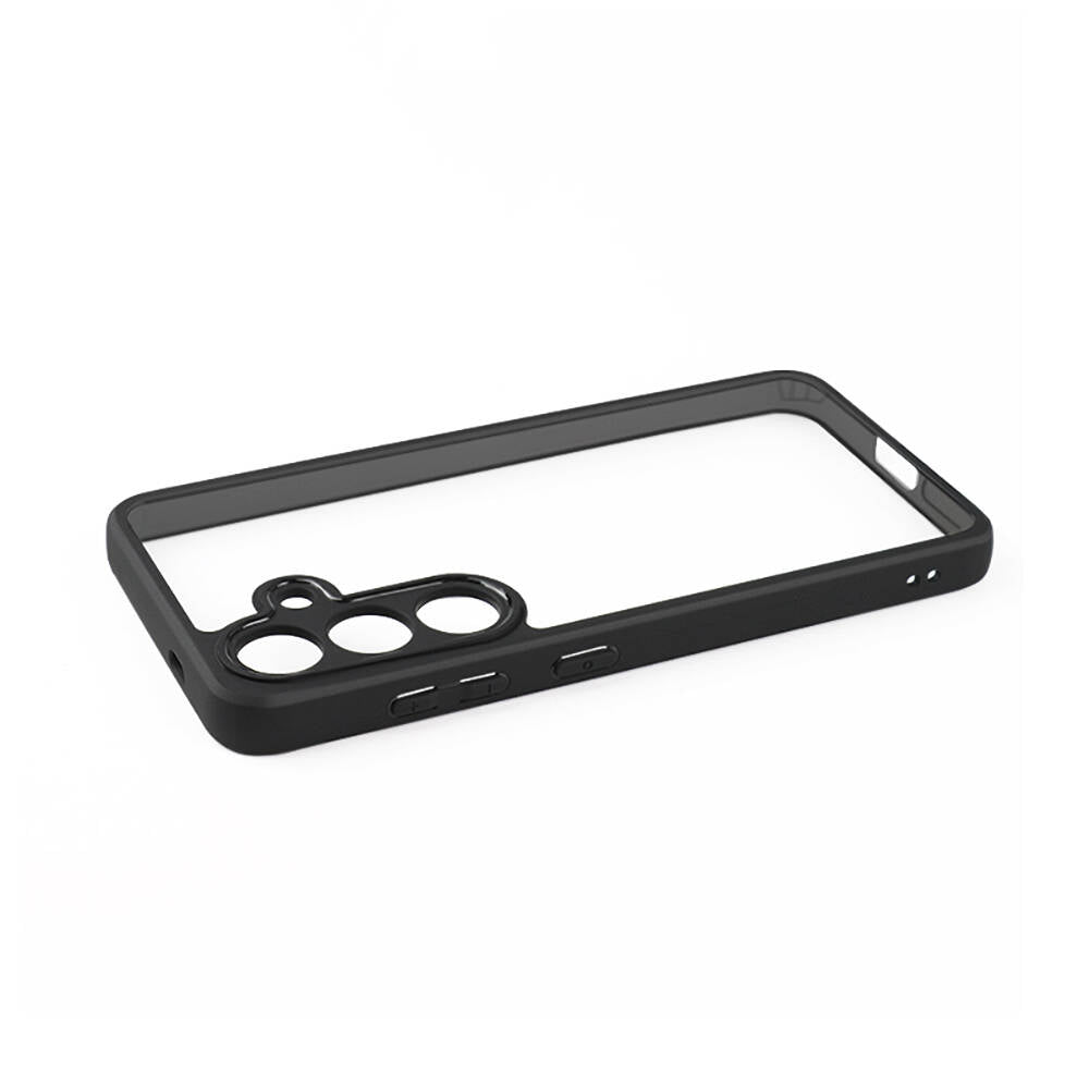Galaxy S24 Kılıf Kamera Korumalı Şeffaf Arka Yüzey Zore New Roll Kapak Siyah