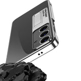 Galaxy S24 Kılıf Kamera Korumalı Şeffaf Tasarımlı Zore Lego Standlı Kapak Yeşil