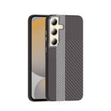 Galaxy S24 Kılıf M-safe Şarj Özellikli Karbon Fiber Görünümlü Zore Gros Kapak Gold-Siyah