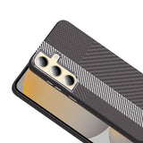 Galaxy S24 Kılıf M-safe Şarj Özellikli Karbon Fiber Görünümlü Zore Gros Kapak Lacivert