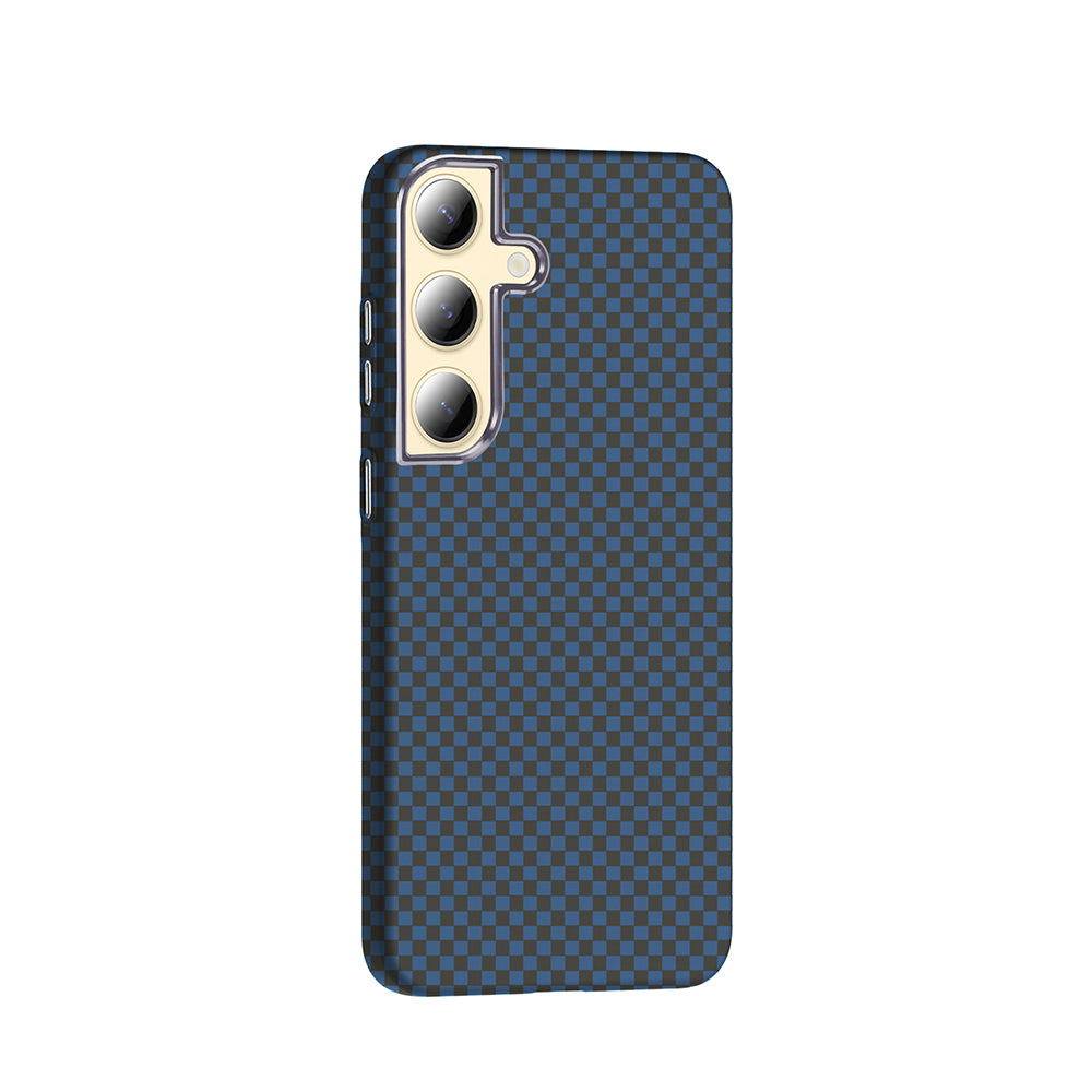 Galaxy S24 Kılıf M-safe Şarj Özellikli Karbon Fiber Görünümlü Zore Gros Kapak Gold-Siyah