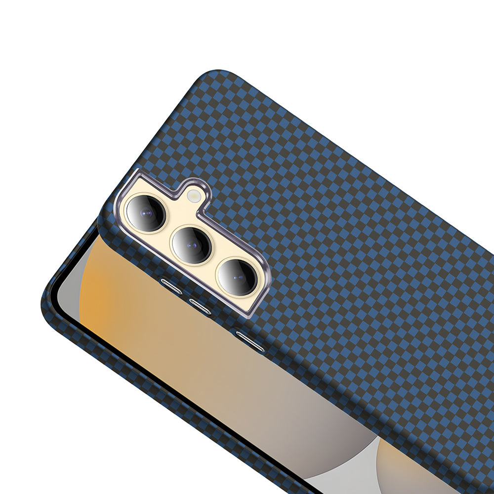 Galaxy S24 Kılıf M-safe Şarj Özellikli Karbon Fiber Görünümlü Zore Gros Kapak Desert Titanyum