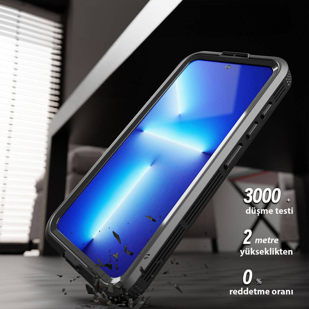 Galaxy S24 Kılıf M-safe Şarj Özellikli 1-1 Su Geçirmez Kılıf Siyah