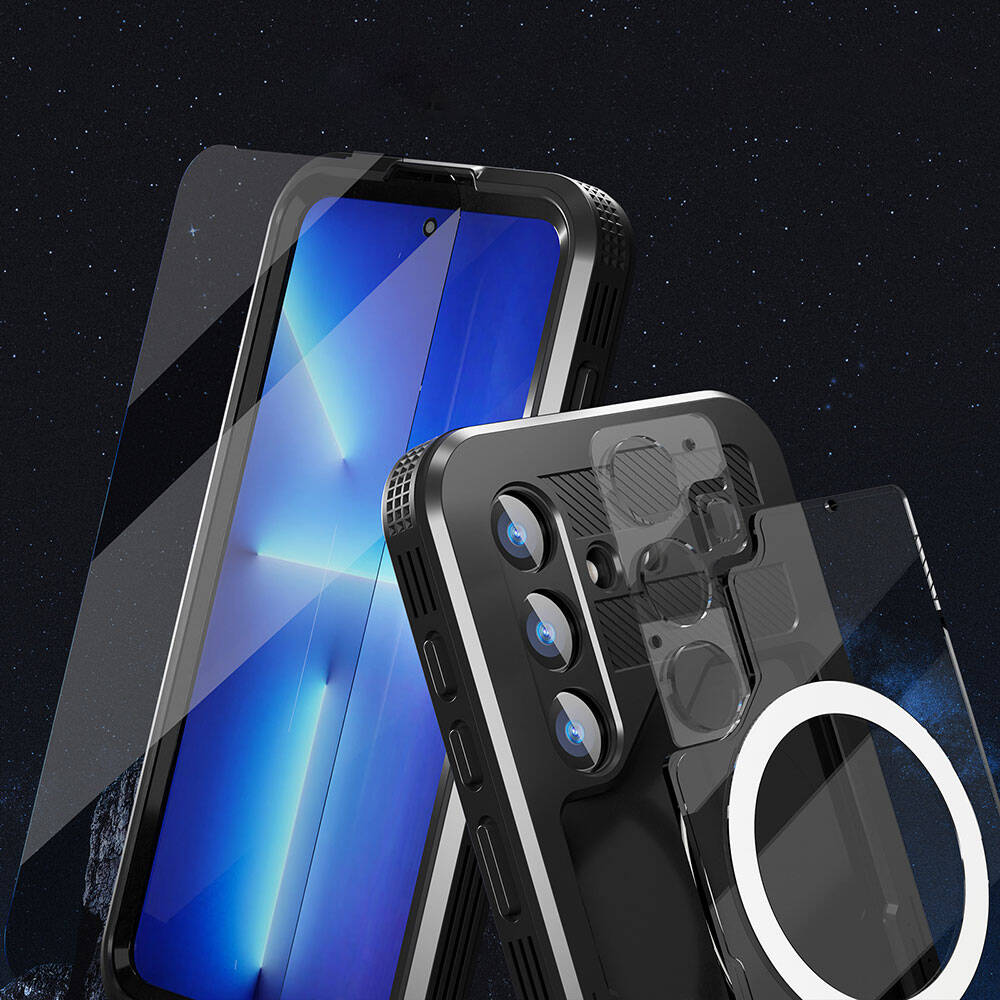 Galaxy S24 Kılıf M-safe Şarj Özellikli 1-1 Su Geçirmez Kılıf Siyah