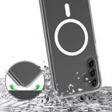 Galaxy S24 Kılıf M-safe Şarj Özellikli Şeffaf Sert PC Zore Embos Kapak Renksiz