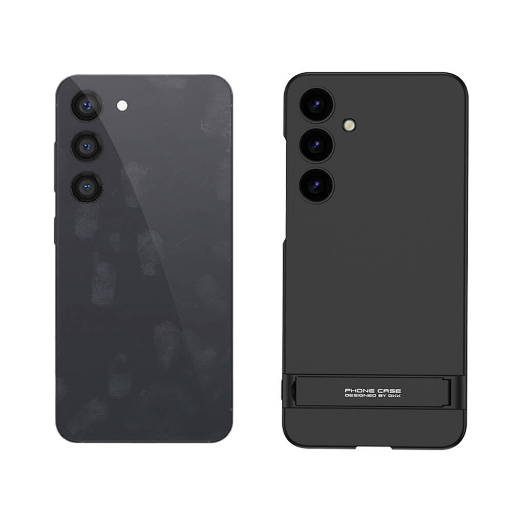 Galaxy S24 Kılıf Zore Kamera Korumalı Dikey Standlı Ays Kapak Gümüş